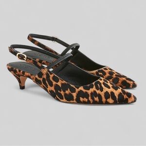 J.Crew Robin slingback Cheetah kitten heels 7.5 Brand New in Box